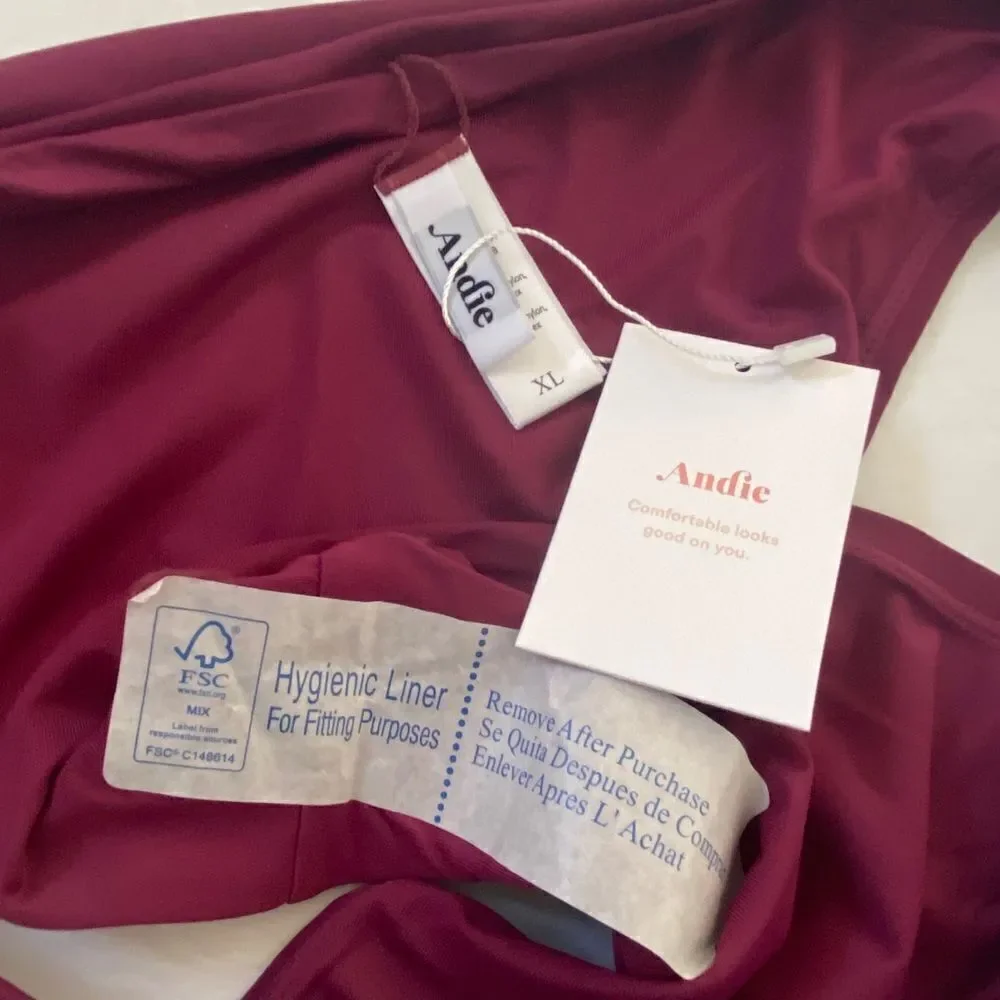 Andie Plum Purple Caicos Wide Band Cheeky Bikini Bottom Sz XL NWT